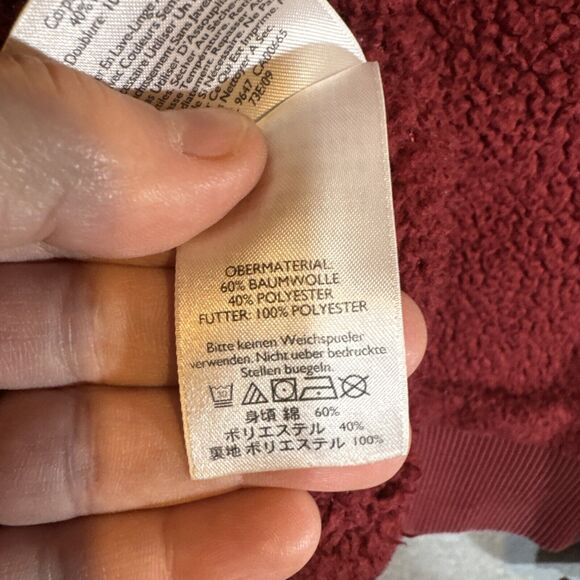 Eddie Bauer Sherpa Lined Hoodie Women's Size Medium‎ Burgundy Pockets Outdoor - Picture 8 of 15